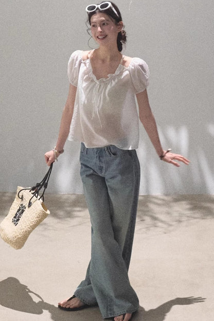 Summer Breeze Bubble Sleeve Top