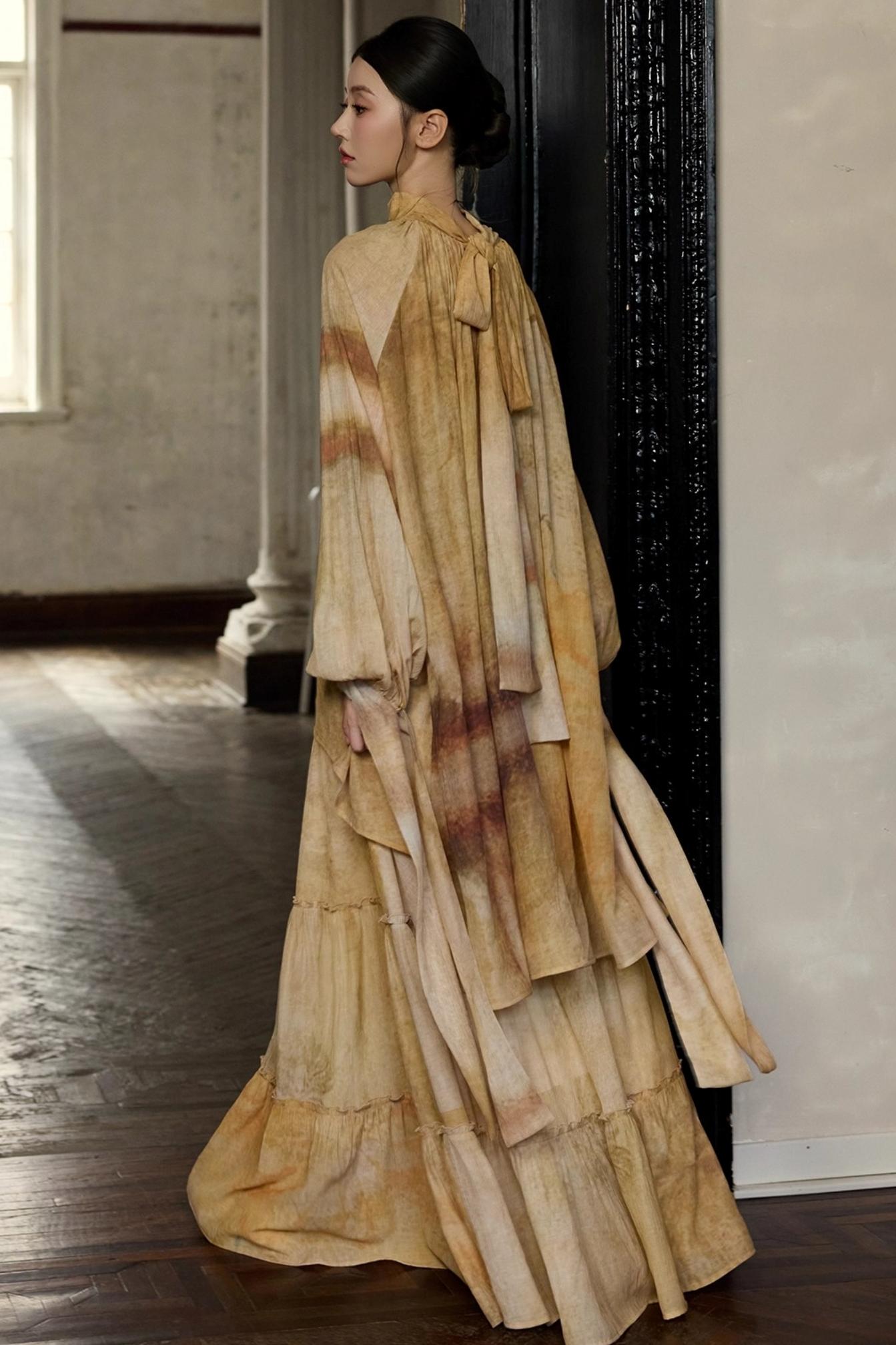 Romantic Lace-up Flowing Skirt Set-Up