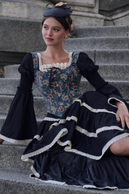 Dark Blue Lace Dress