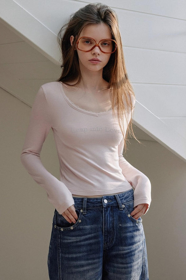 Pearl Rhinestone Wool Top