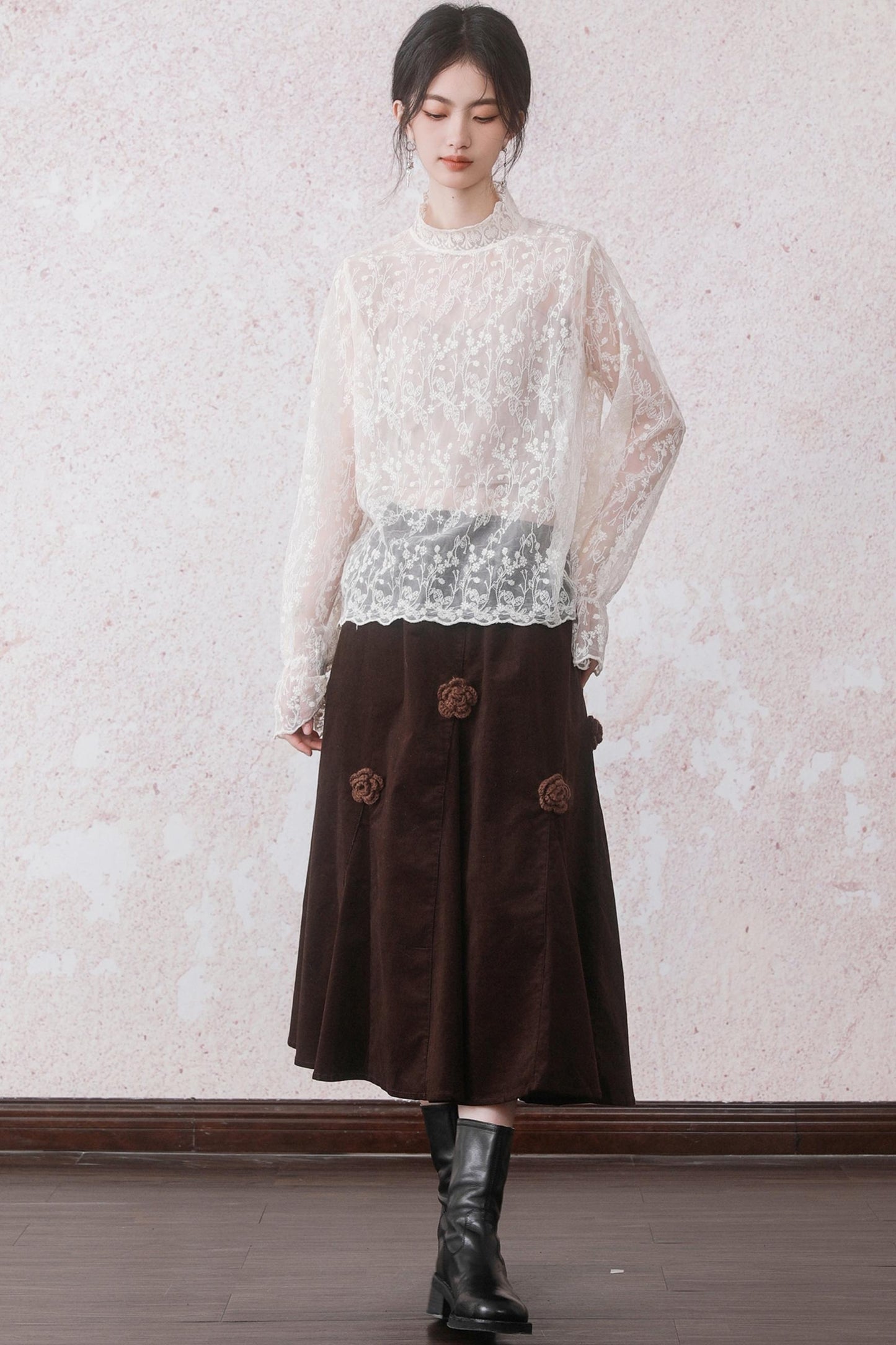 Feminine Touch Lace Design Top