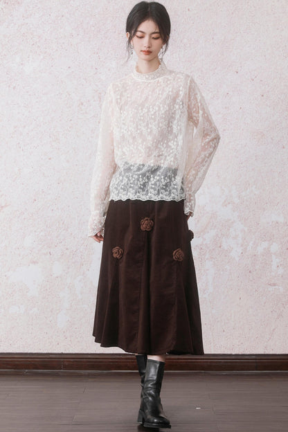 Feminine Touch Lace Design Top