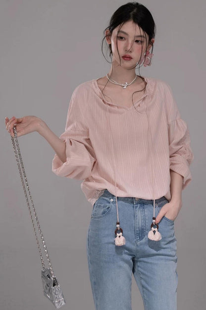 Laser Embroidery Denim Pants