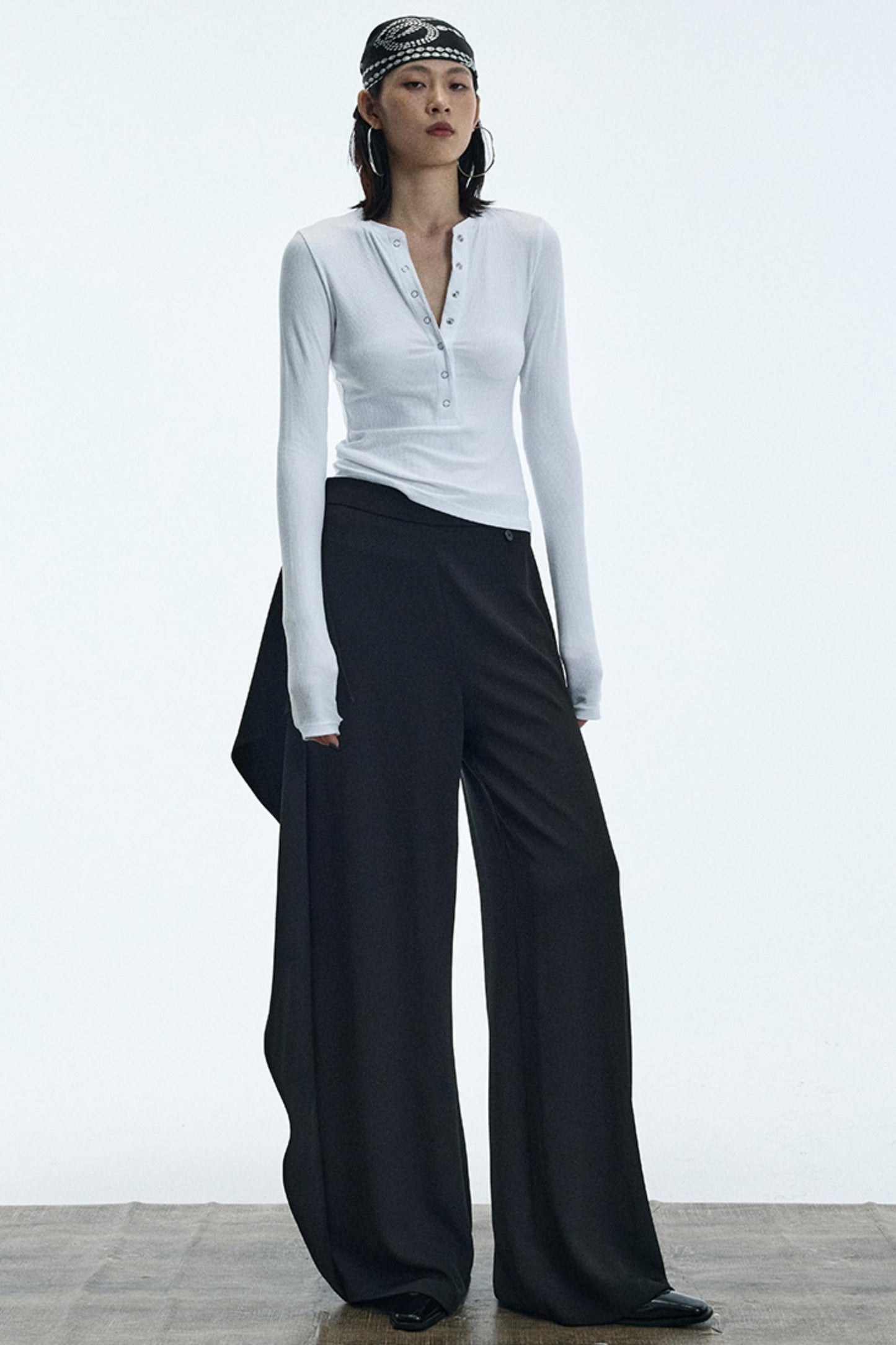Asymmetrical Black Winter Pants