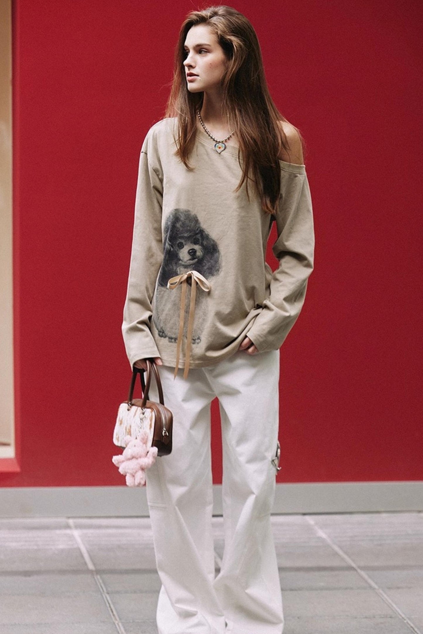 White Plaid Wide-Leg Cargo Pants