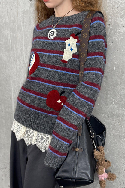 Vintage Striped Loose Winter Sweater