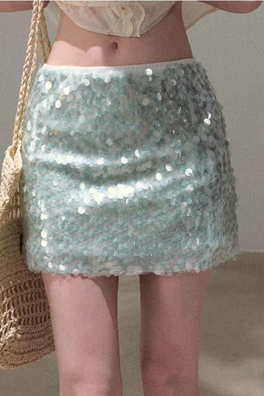 Sequin A-Line Mini Skirt