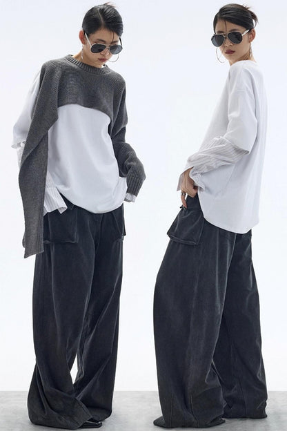 White Striped Crew Neck T-Shirt