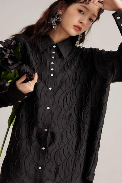 Original Design White Long-Sleeved Shirt