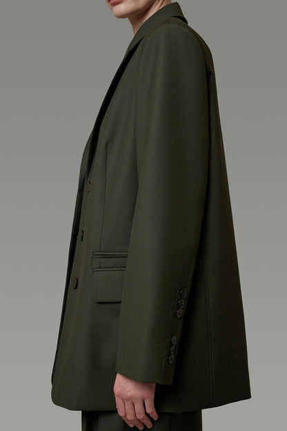 High-End Loose Pleated Coat Set-Up