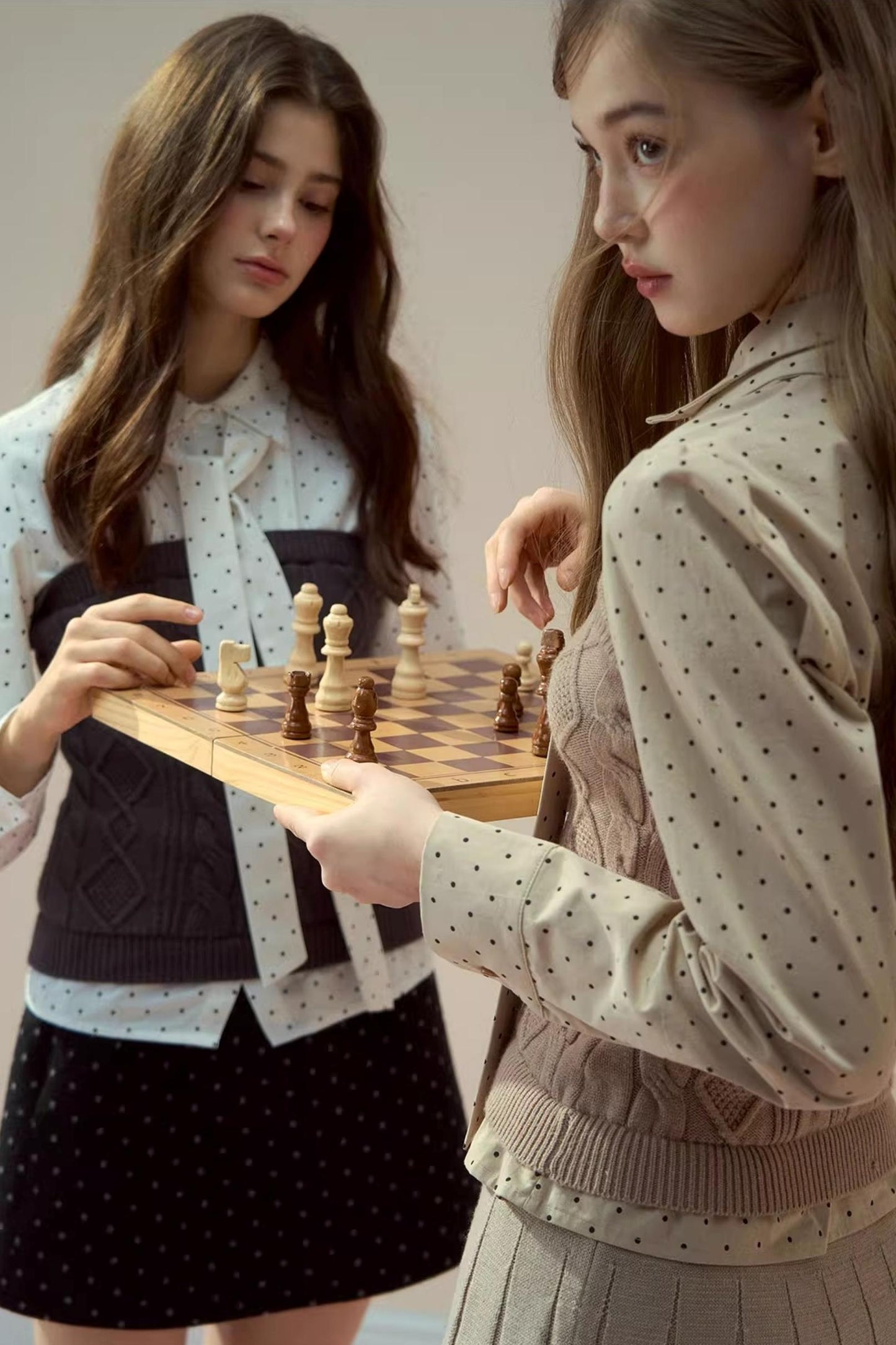 Collegiate Dot Pleats Set-Up