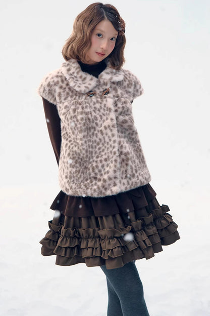 Six-Button Lace Hem Blouse Top