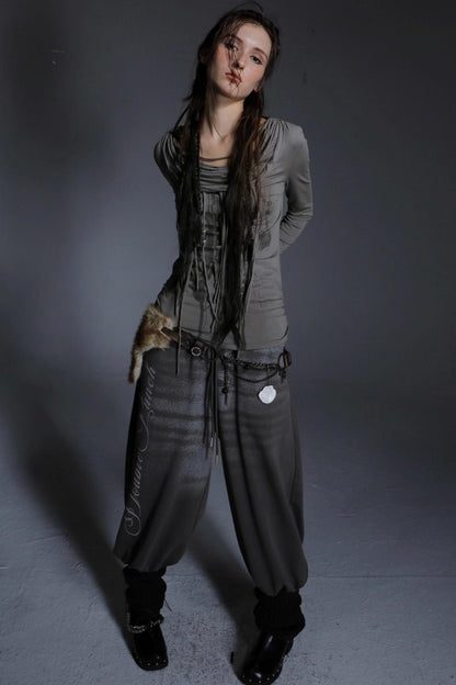 Swing Feather Print Bottom T-Shirt