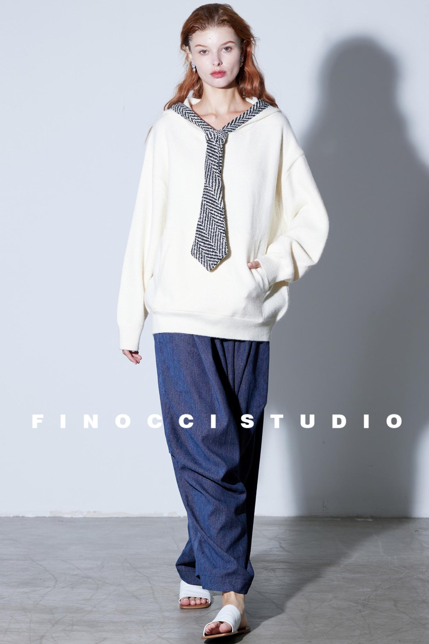 Herringbone Hooded Winter Top