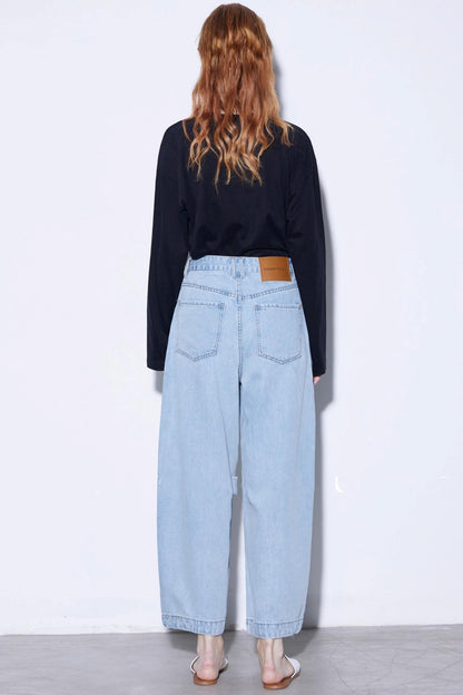 Deconstruction Front Split Denim Pants