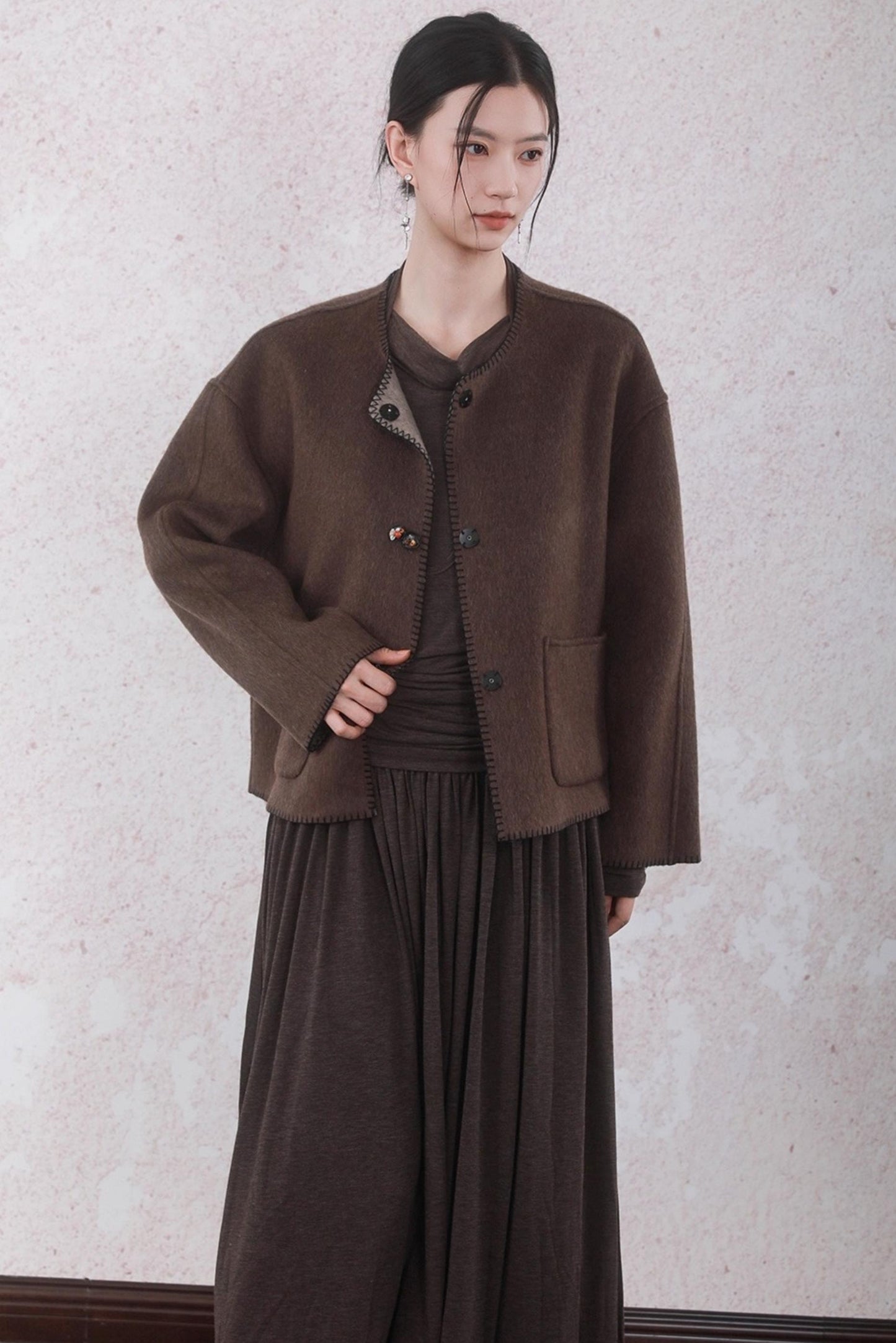 Latte Brown Wool Dress