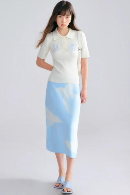 Asuka Love Poems Embroidery Polo Shirt