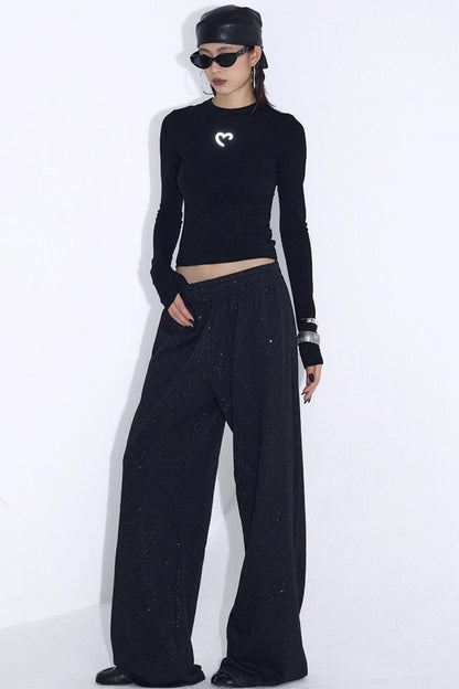 Love Black Base Layer Top