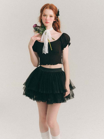 Airy Gauze Lace Ballet Tutu Skirt