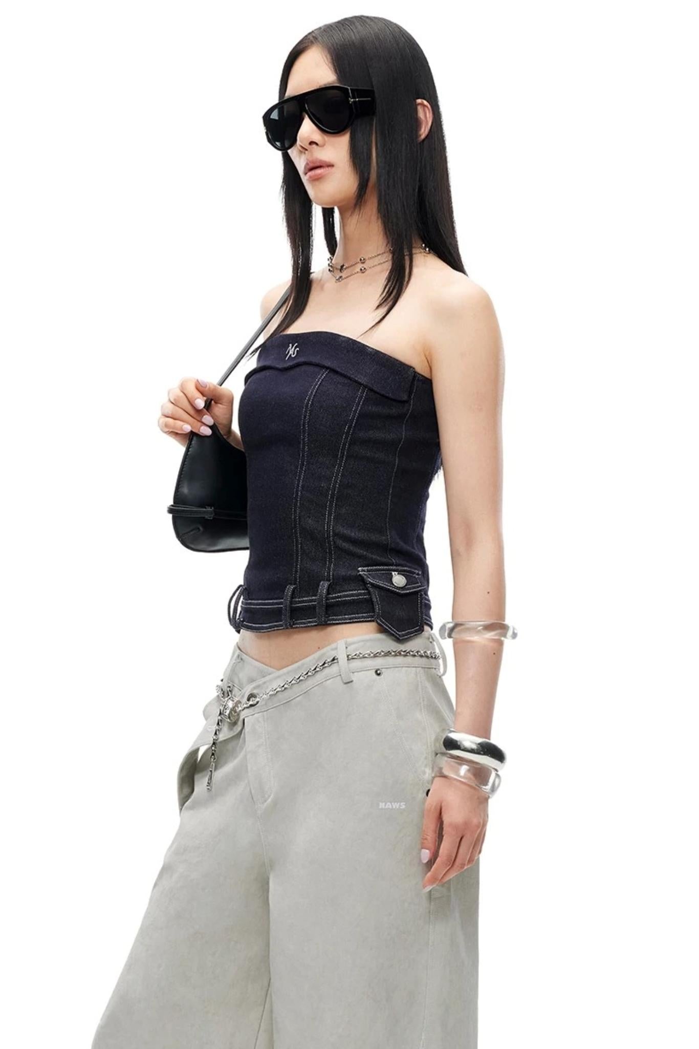 Wanderer Denim Collar Top