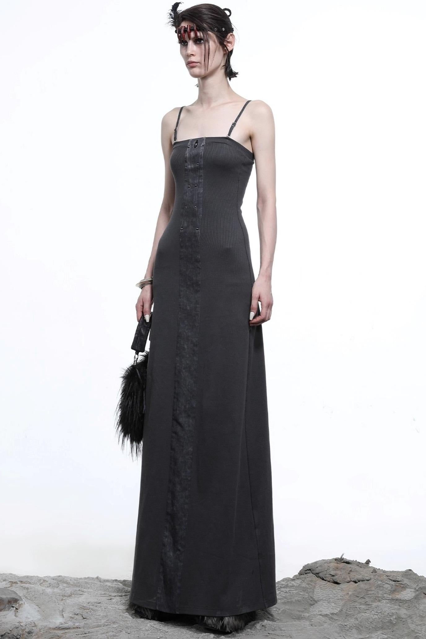 Patchwork Slim Slip Dress