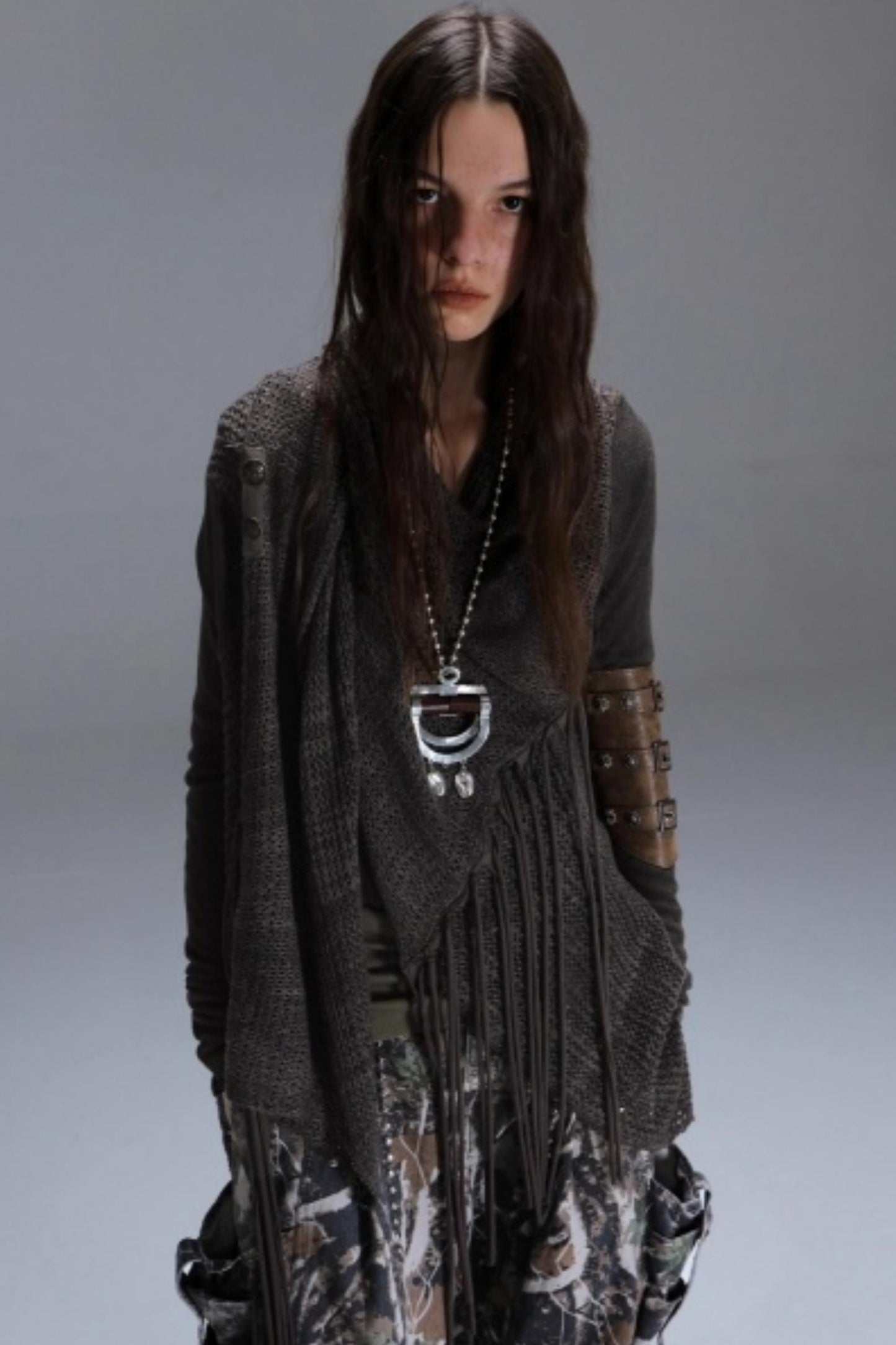 Bohemian Wool Fringed Cardigan