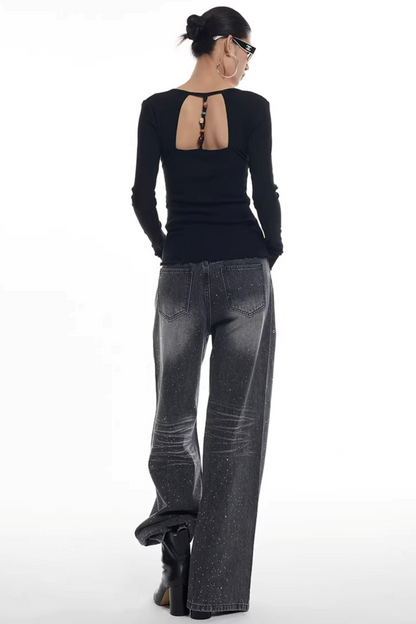 Starry Sky Rhinestone Jeans