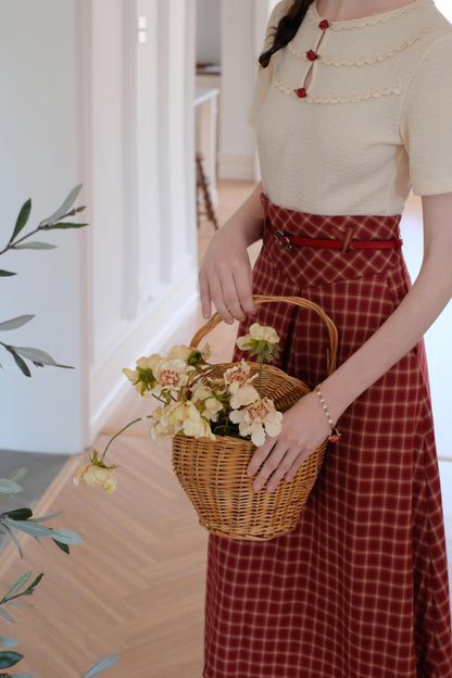 French Lace and High Waist Skirt Set-Up