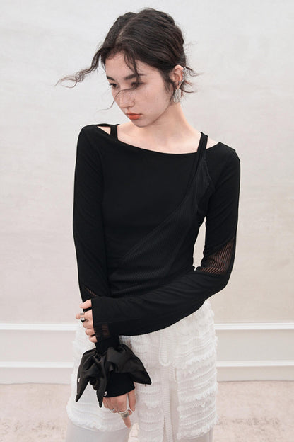 Sheer Lace Slim T-Shirt