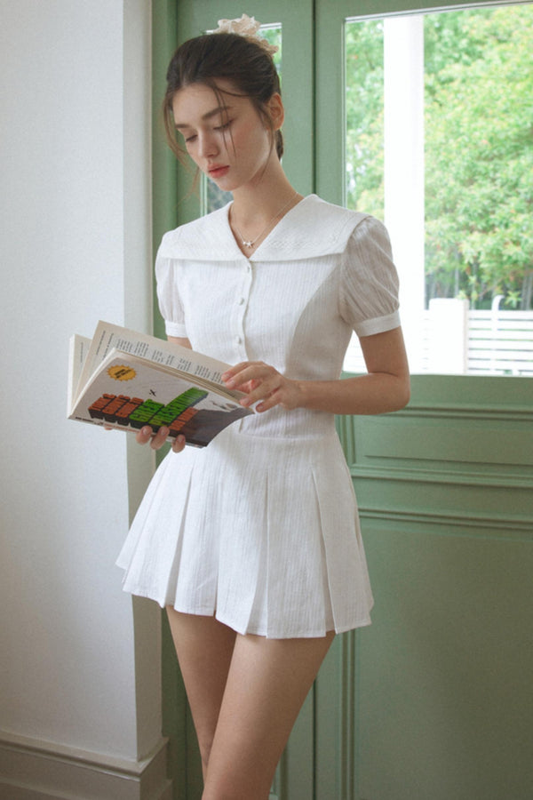 Vintage Doll Collar Bubble Sleeve Dress