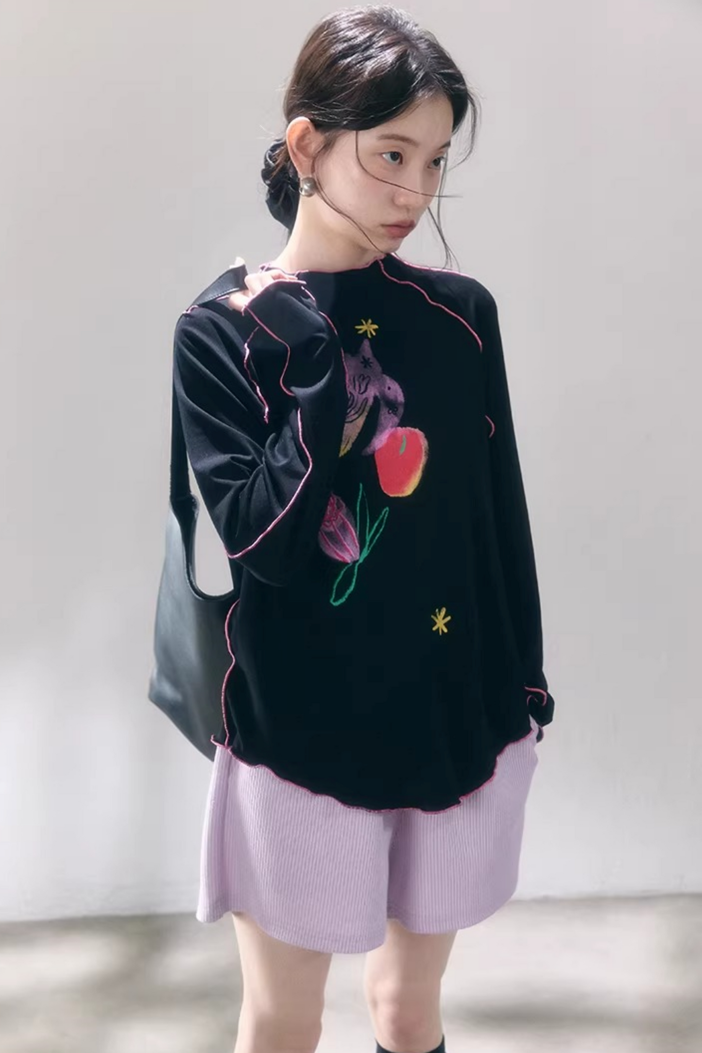 Tencel-Bluse mit Poesie-Print