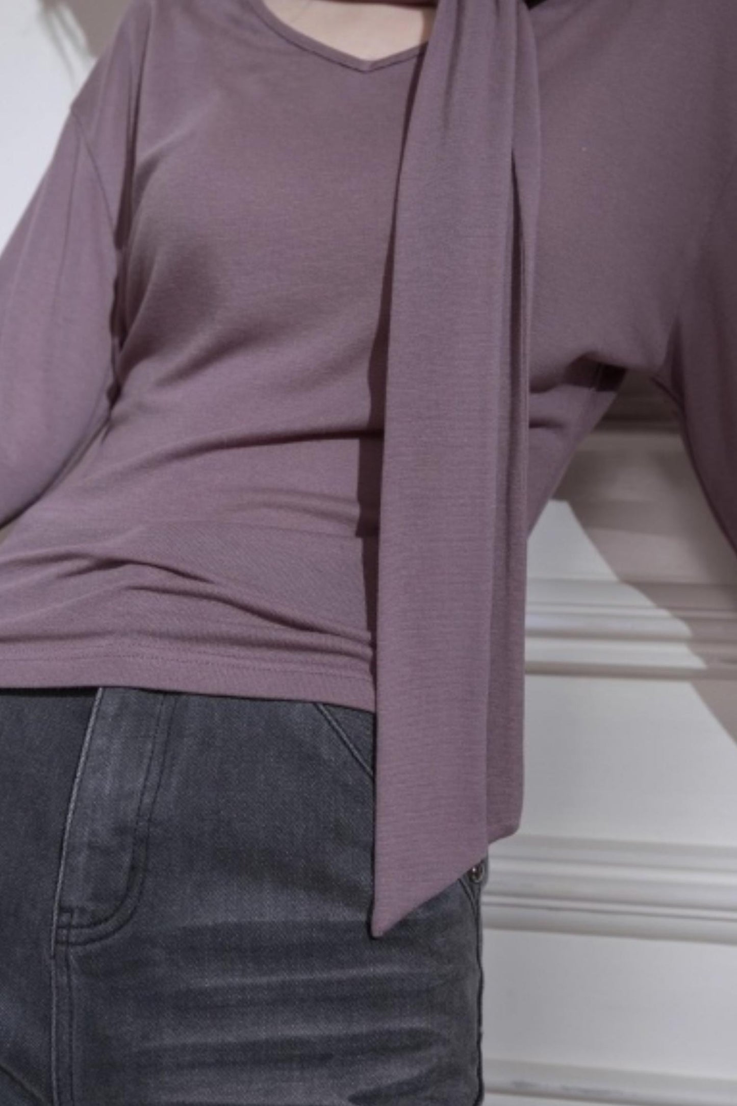 Lyocell Wool Shawl Knitwear Top