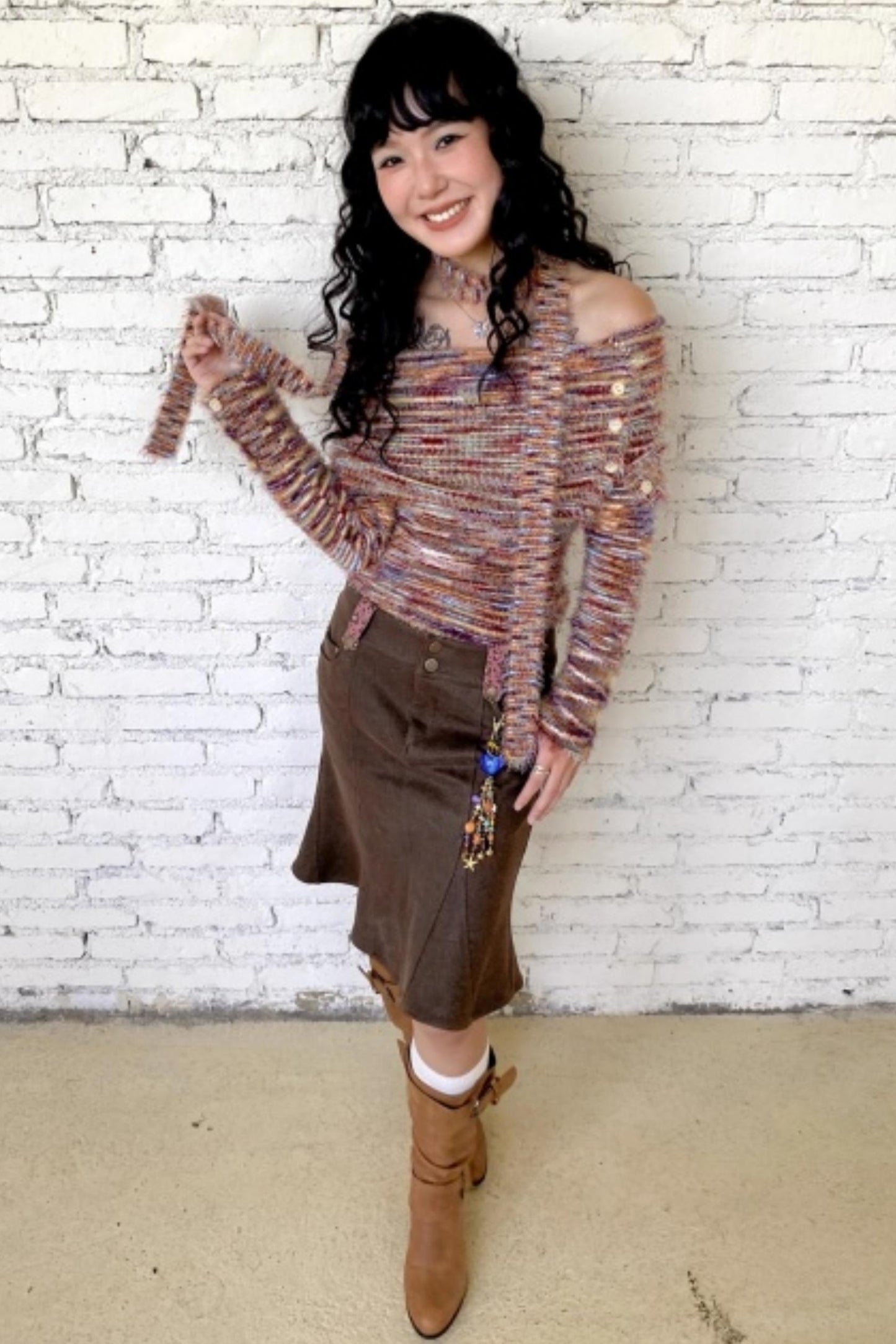 Toffee Candy Off-Shoulder Top