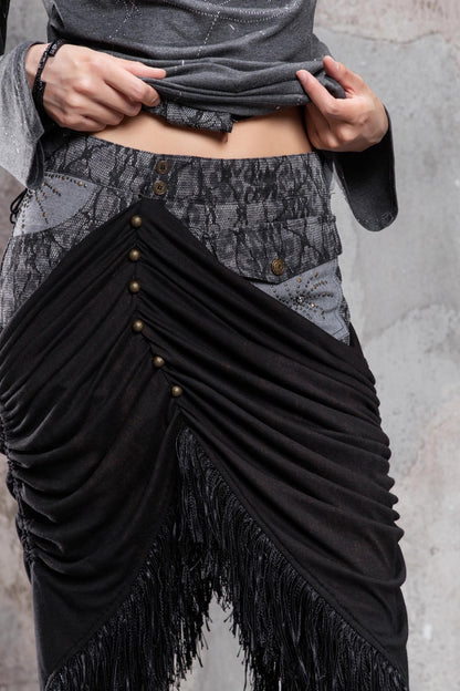 Patchwork Knit Skirt