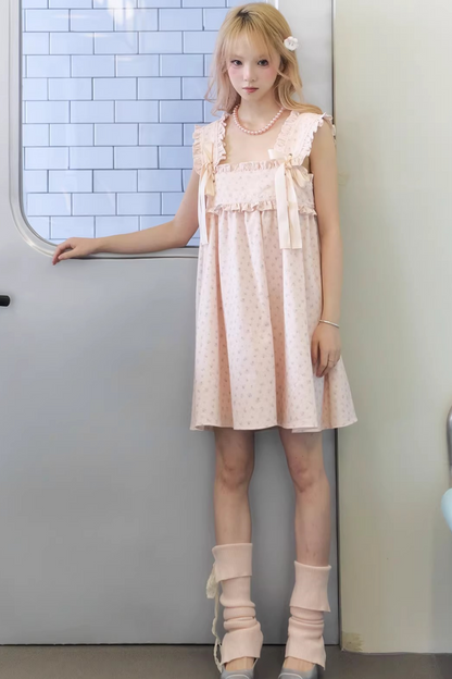 Tender Pink Satin Ribbon Dress