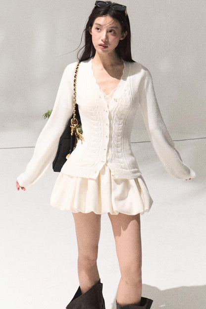 Obscure V-Neck Knitted Cardigan