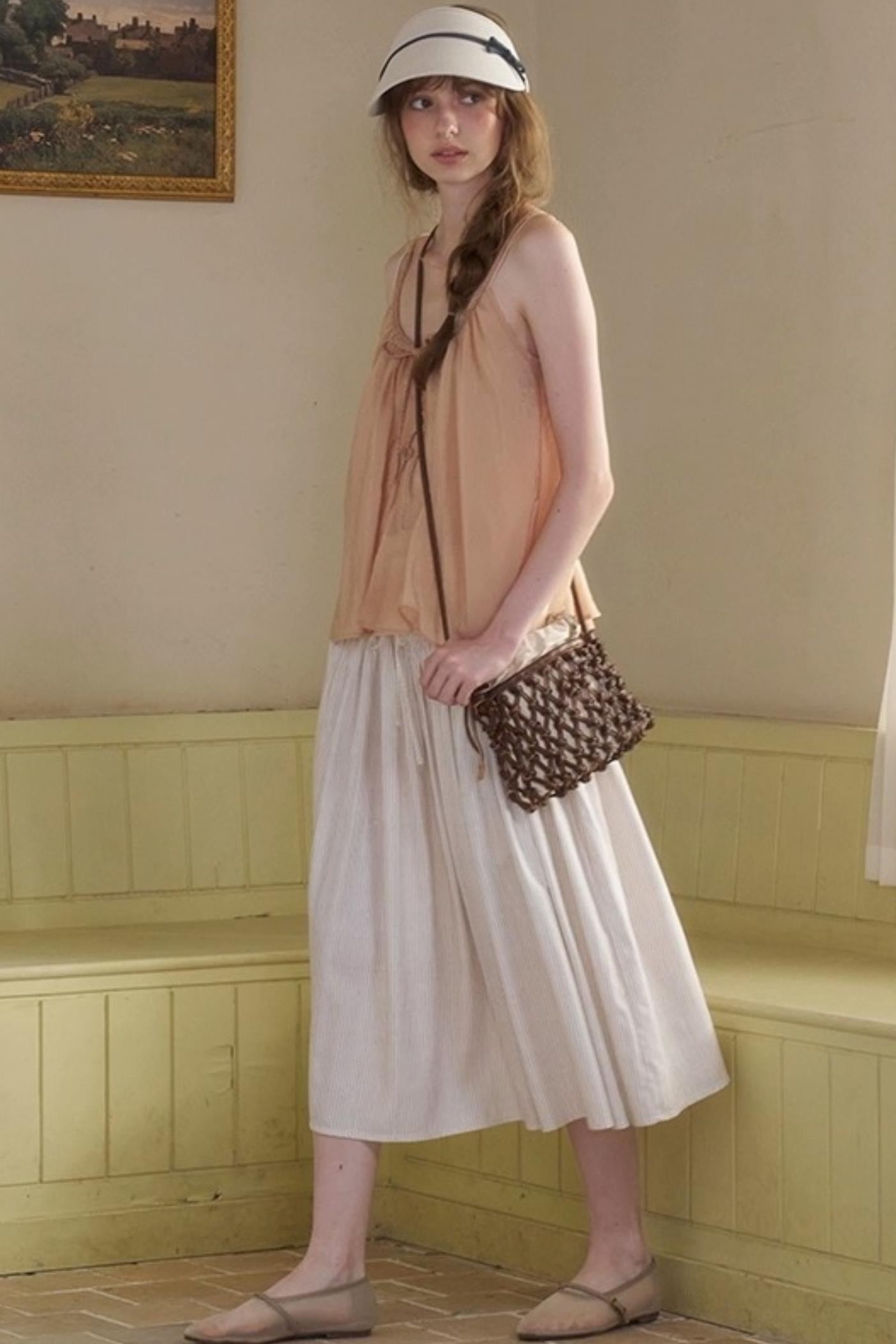 Retro Loose A-Line Stripe Skirt