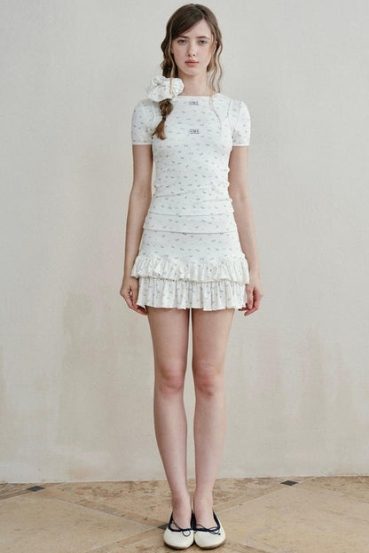 Floral Ruffled Cake Skirt