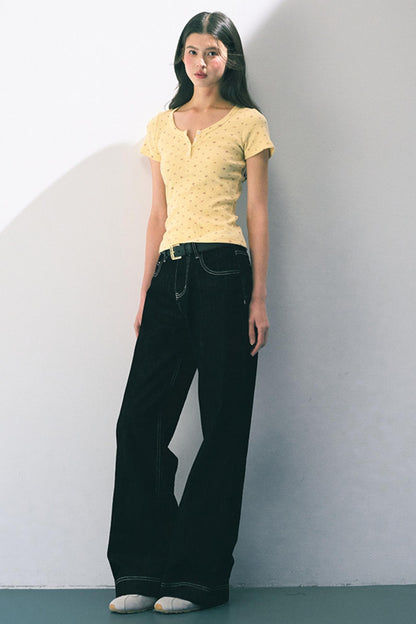 Floral Slim Fit Knit T-Shirt