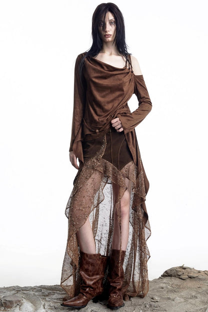 Pearl Beaded Off-Shoulder Top