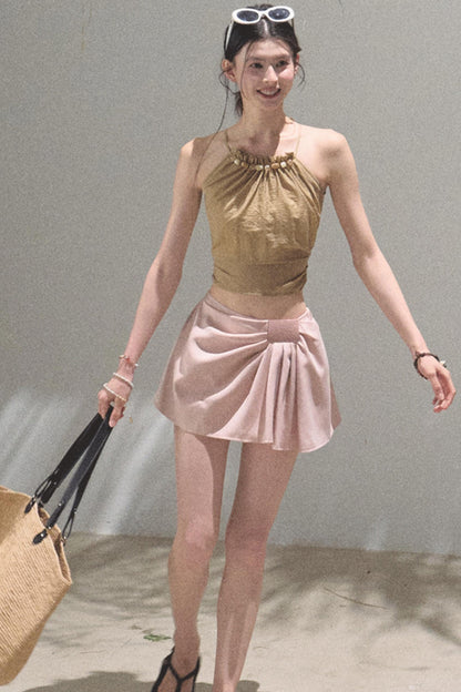 Floral Lace-Up Camisole