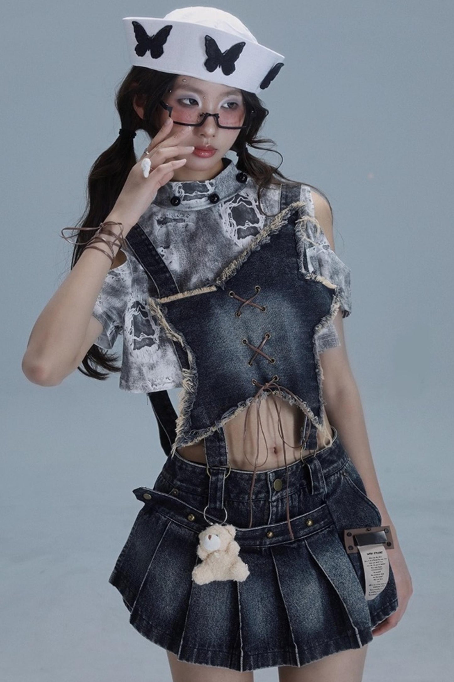 Denim Bib Culottes Set-Up