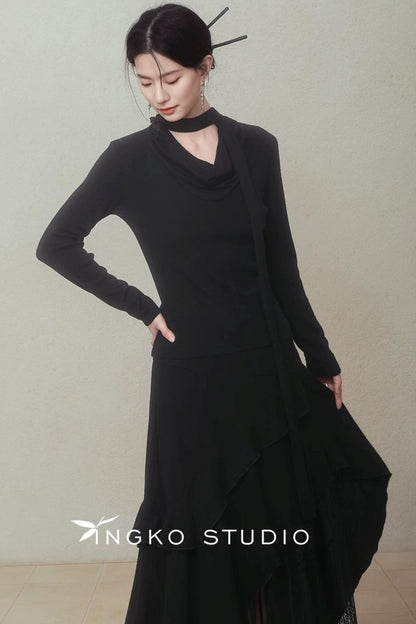 Layered Asymmetrical Lace Skirt
