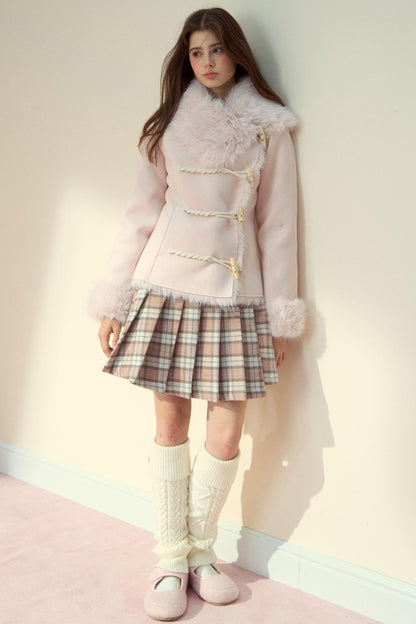 Vintage Khaki Pink Suede Fleece Jacket