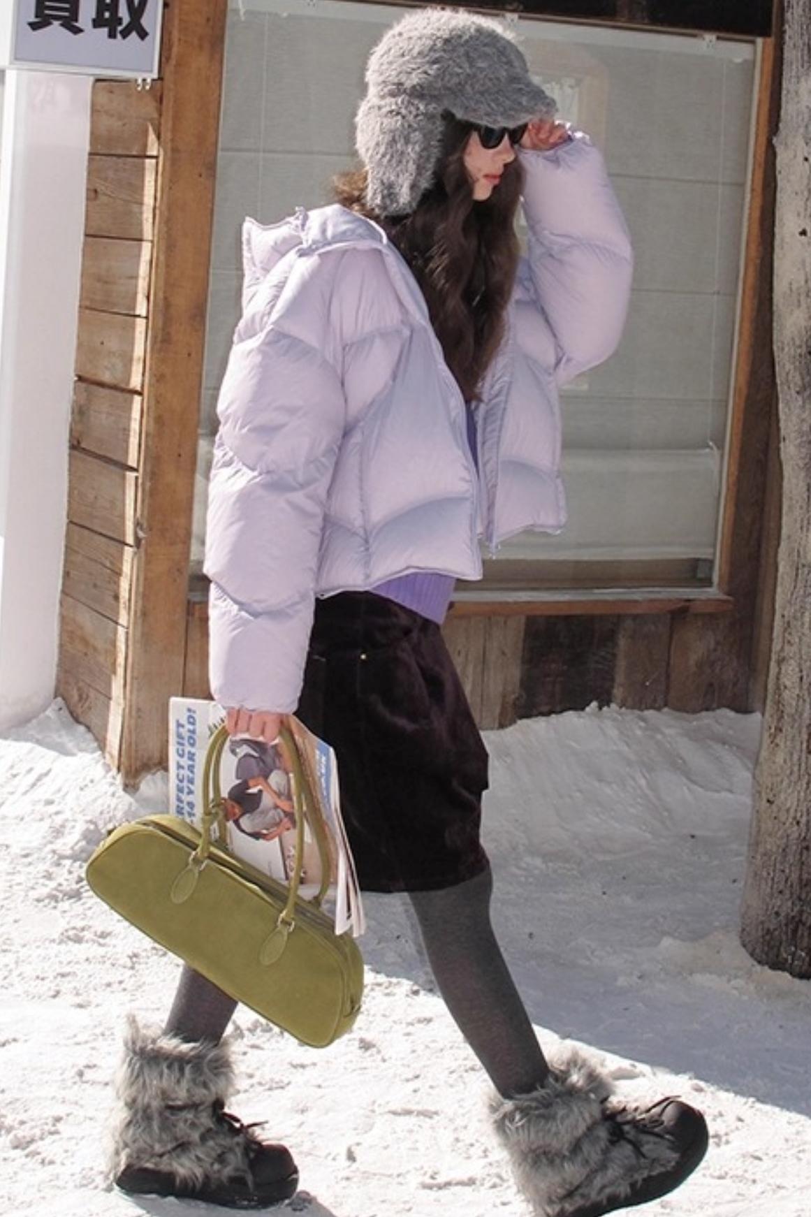 Mint Violet Slanted Hem Sweater