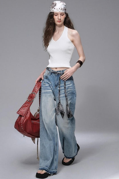 Classic Ripped Denim Jeans