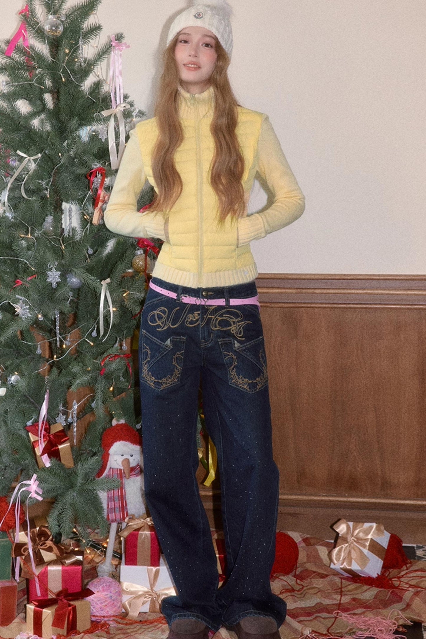 Vintage Embroidered Denim Pants