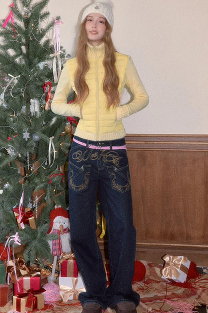 Vintage Embroidered Denim Pants