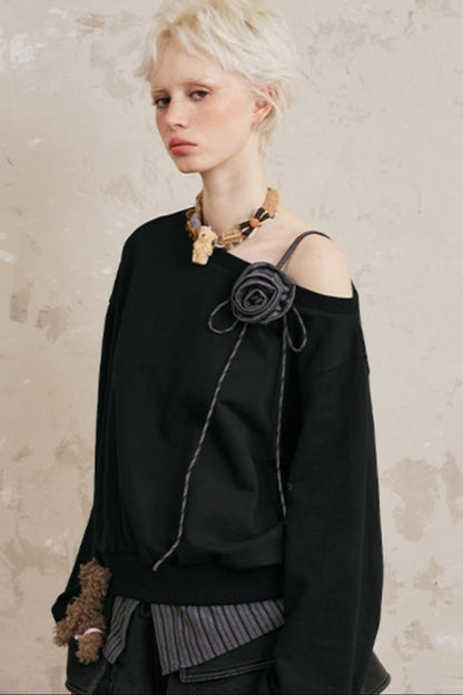 Lässiger Sweatshirt mit langen Ärmeln 