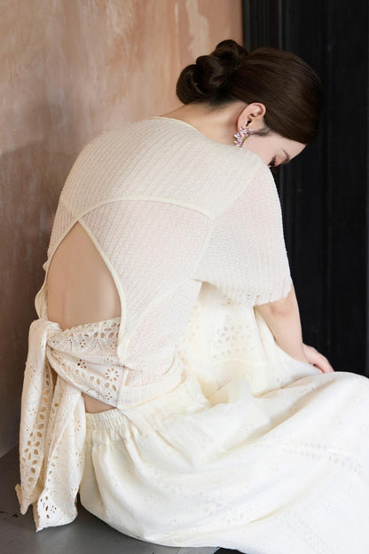 Beige Knitted T-Shirt